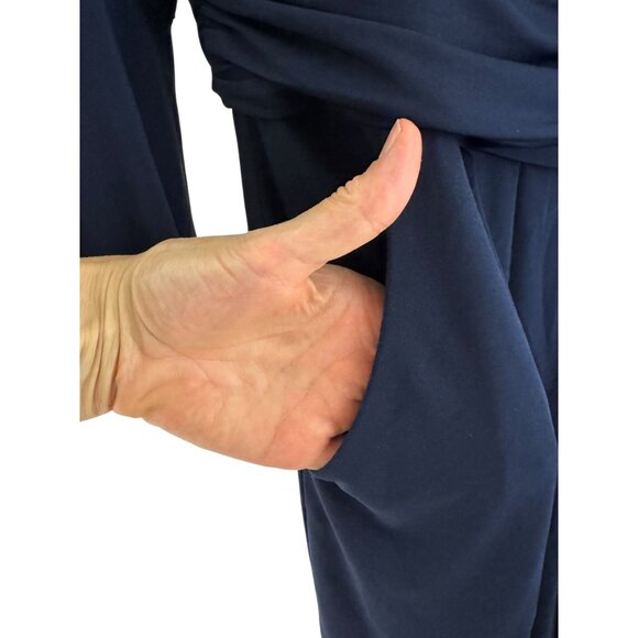 Eliza J Navy Blue Dress Bell Sleeves Pockets Size 16 Career Work Office Plus Sz - Picture 5 of 8